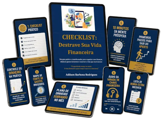 Mockup do Checklist Destrave Sua Vida Financeira
